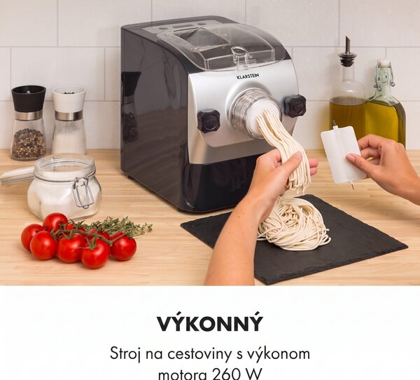 Klarstein Pastamania stroj na cestoviny 260W 7 nadstavcov 500 g 60 dB LED