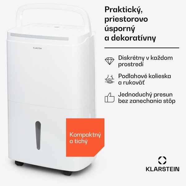 Klarstein DryFy Pro Connect Smart, Odvlhčovač vzduchu, WiFi, Kompresný, 30l/d, 50-60m², Biela