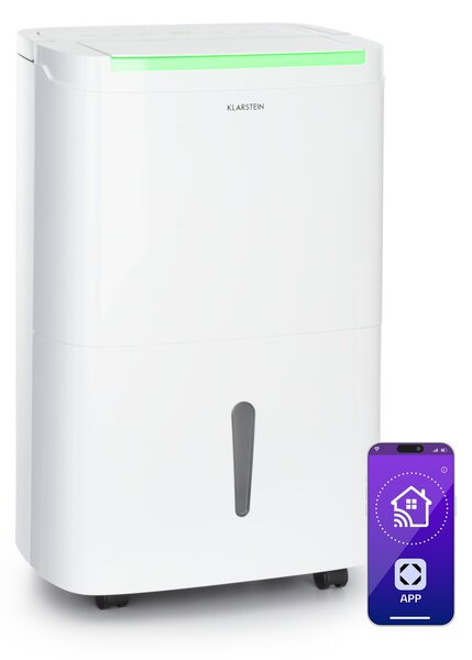 Klarstein DryFy Pro Connect Smart, Odvlhčovač vzduchu, WiFi, Kompresný, 30l/d, 50-60m², Biela