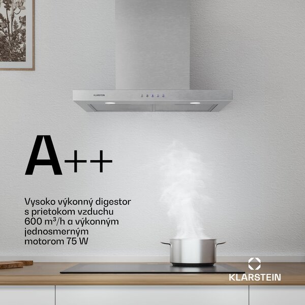 Klarstein Limelight, digestor, 60 cm, nástenný, 640 m³/h, strieborný