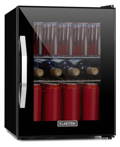 Klarstein Beersafe M Onyx, chladnička, energet. trieda C, LED, 2 kovové police, sklenené dvierka
