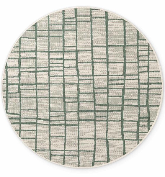 Ted Baker, Kusový koberec Ted Baker Haringey 106389 Green White kruh, 160x160, zelená, chodba / predsieň