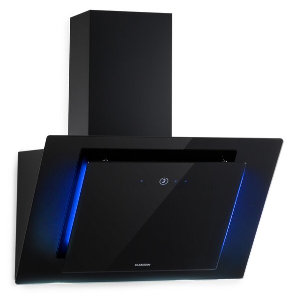 Klarstein Eleonora 60, digestor, 60 cm, nastenný, 424 m³/h, dotykový panel, LED, A++, čierny