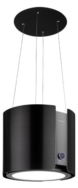 Klarstein Skyfall, digestor, 45 cm, ostrovčekový, 413 m³/h, LED, nehrdzavejúca oceľ, čierny