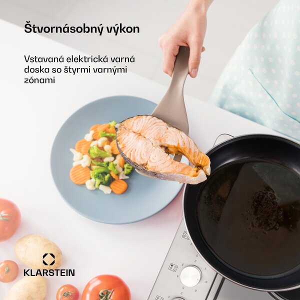 Klarstein Appetito 4 elektrická varná doska 4 platne 6 stupňov 5500 watt nehrdzavejúca oceľ