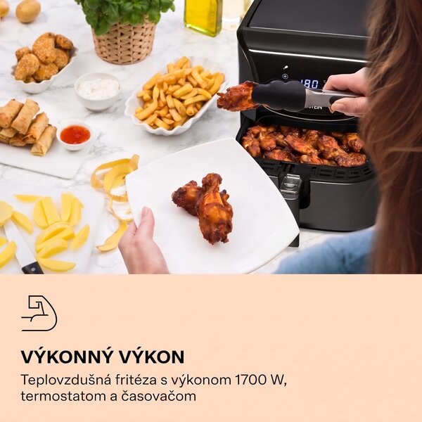 Klarstein AeroVital Deluxe, teplovzdušná fritéza, 1700 W, 5 l, nehrdzavejúca oceľ