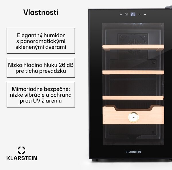 Klarstein El Presidente 48, humidor na cigary, 48 l, 2 zásuvky, 1 priehradka z cédrového dreva