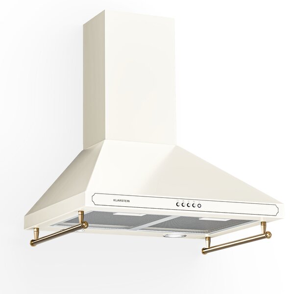Klarstein Victoria, digestor, 60 cm, nástenný, 630 m³/h, LED, retro dizajn, čierny