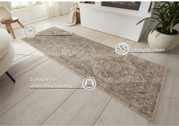 Sivý/béžový behúň 80x200 cm Terrain Designer Sand – Hanse Home