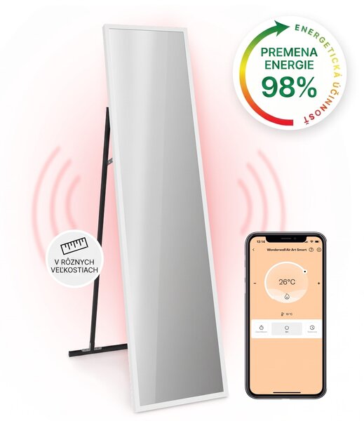 Klarstein La Palma 900 smart, infračervený ohrievač, 40 x 160 cm, 900 W, zrkadlový stojan