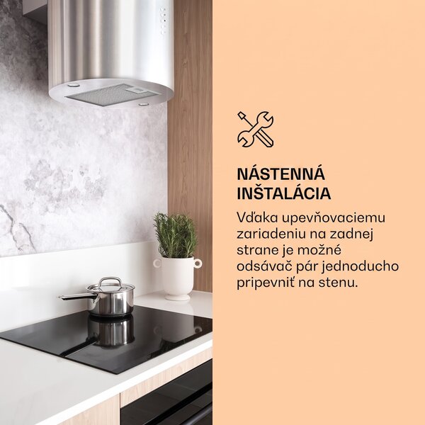 Klarstein Barella, digestor, 38 cm, 518 m³/h, LED, biely