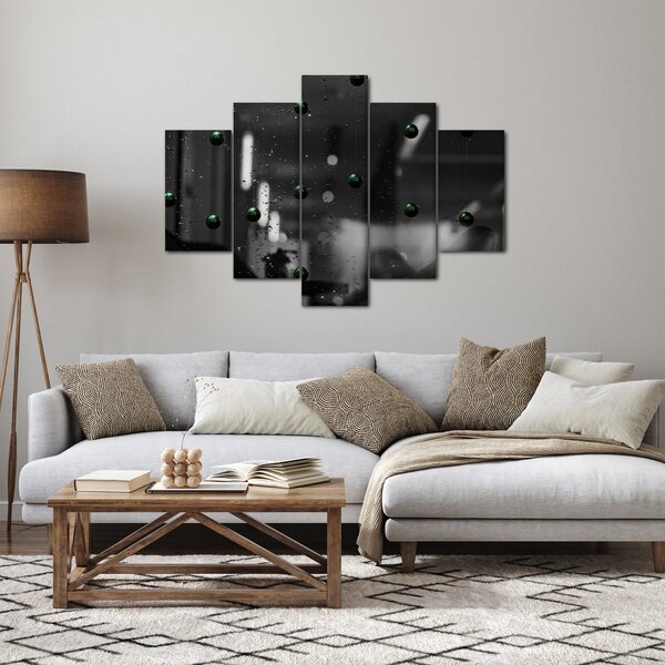 Abstraktný obraz - zelené guličky (150x105 cm)