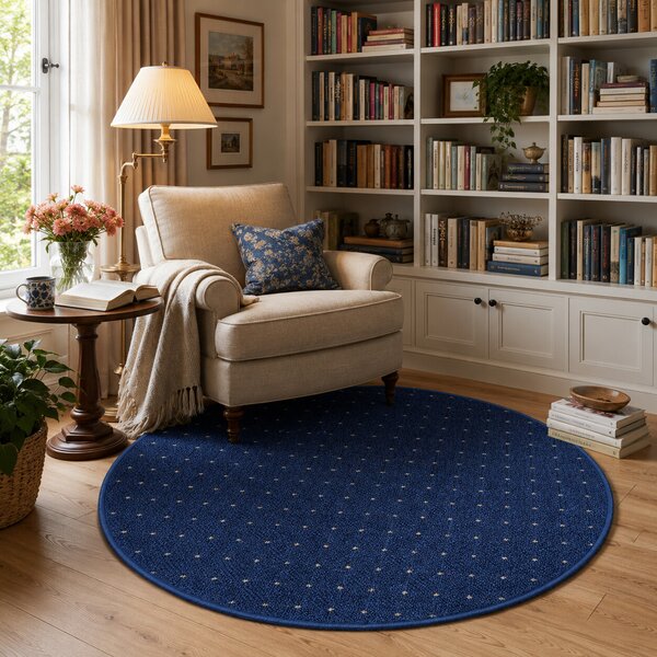 Condor Carpets , Kusový koberec Udinese modrý kruh, 67x67 (priemer) kruh, šedá, chodba / predsieň