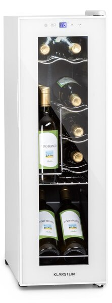 Klarstein Shiraz 12 Slim, vinotéka, 32 l, 12 fliaš, 85 W, 5–18°C, dotykový ovládací panel