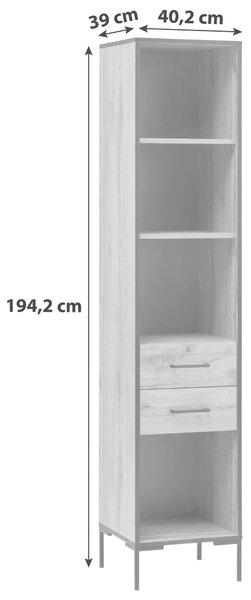REGÁL NA ŠANÓNY, farba duba, 40,2/194,2/39 cm MID.YOU - Online Only kancelárie, Online Only