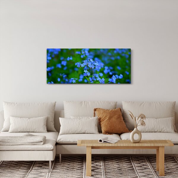 Obraz modrých kvetín (120x50 cm)