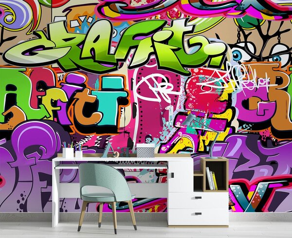 Fototapeta Graffiti umenie v neónových farbách Materiál: Vliesová, Rozmery: 200 x 140 cm