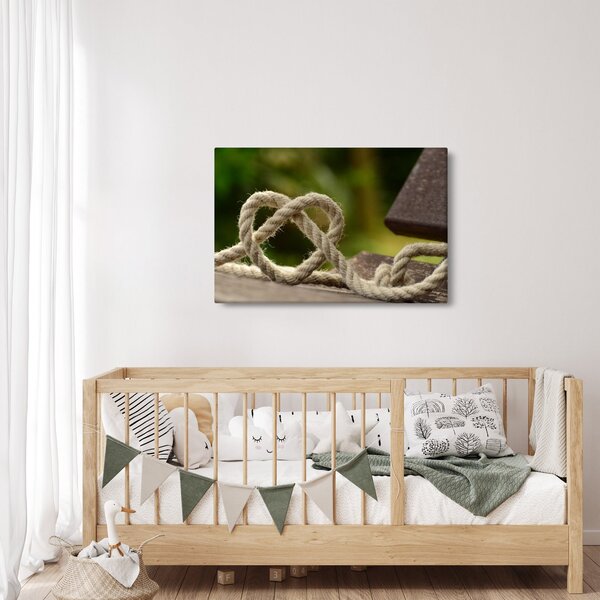 Obraz srdce z lana (90x60 cm)