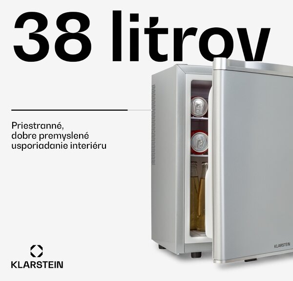 Klarstein Happy Hour 38, mini chladnička, minibar, chladnička na nápoje, 38 l, 26 dB