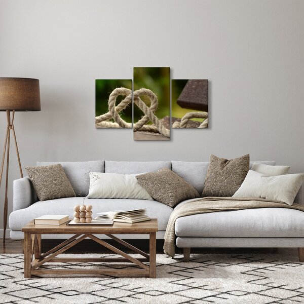 Obraz srdce z lana (90x60 cm)