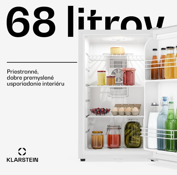 Klarstein Matterhorn 68, mini chladnička, 68 litrov, 35 dB, kompaktná, uzamykateľná