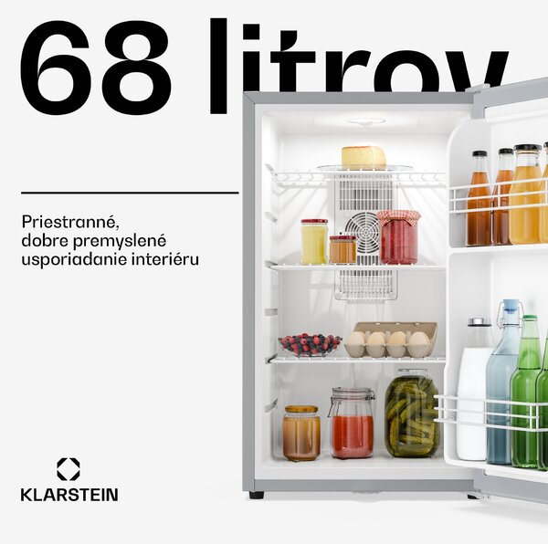 Klarstein Matterhorn 68, mini chladnička, 68 litrov, 35 dB, kompaktná, uzamykateľná