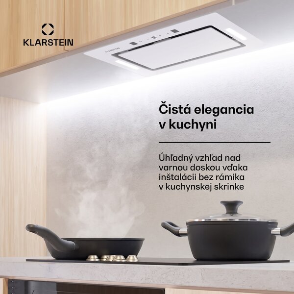 Klarstein Hektor Eco, digestor, 52 cm, 446 m³/h, dotykové ovládanie, sklo