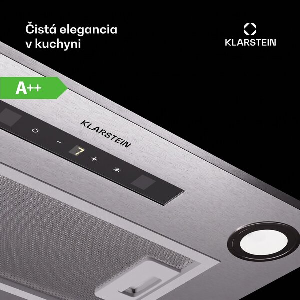 Klarstein Paolo 52, podskrinkový digestor 52 cm 439 m³/h LED Touch A++