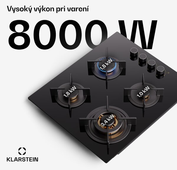 Klarstein Goldflame 4, plynová varná doska, 4 horáky