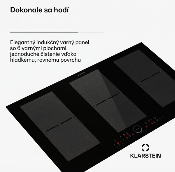 Klarstein Delicatessa 90 Full Flex vstavaná indukčná varná doska 6 zón 10 500 W sebestačná