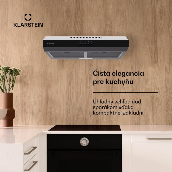 Klarstein Contempo 60, digestor, 60 cm, podskrinkový, 200 m³/h, LED, akryl, nehrdzavejúca oceľ
