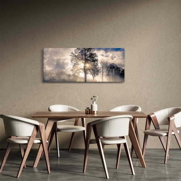 Obraz stromu v hmle (120x50 cm)