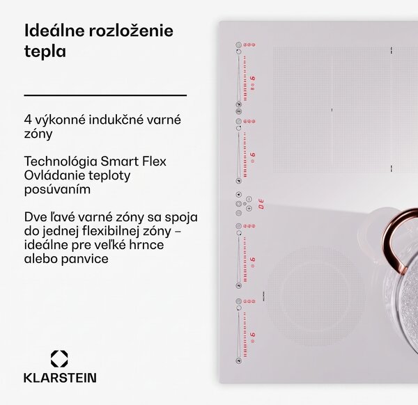 Klarstein Masterzone 60 Hybrid, indukčná varná doska, vstavaná, 4 flex zóny