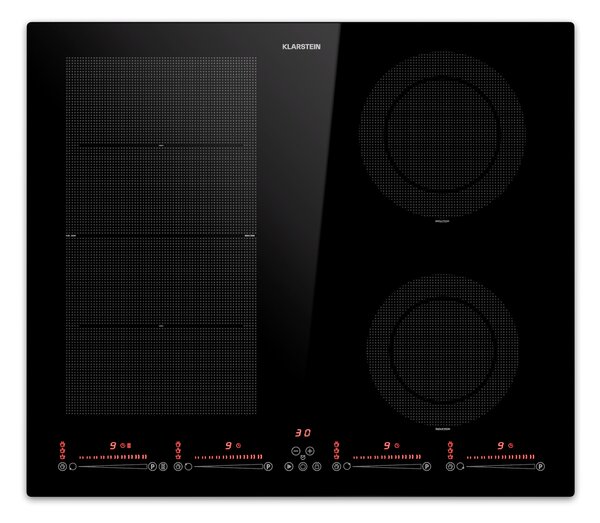 Klarstein Masterzone 60 Hybrid, indukčná varná doska, vstavaná, max. 9600 W, 4 Flex zóny, technológia ThermoBoost, Smart Flex