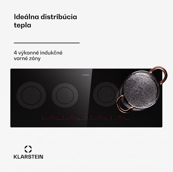 Klarstein Masterzone Slim Round, indukčná varná doska, max. 7200 W, vstavaná, 4 zóny
