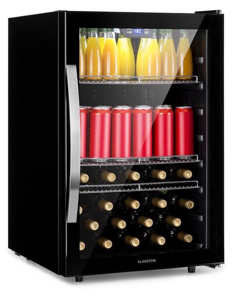Klarstein Beersafe 5XL, chladnička, 147 l, 3 police, panoramatické sklenené dvere, nehrdzavejúca oceľ