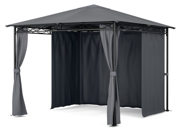 Blumfeldt Mondo, záhradný altánok, párty stan, oceľ, polyester, tmavosivý