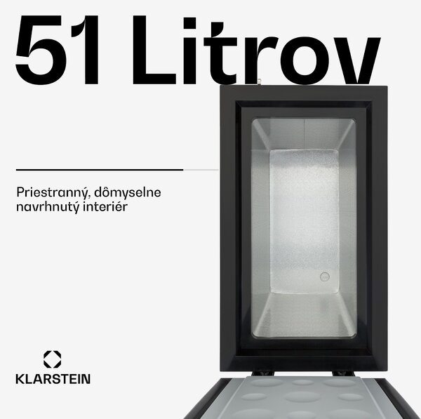 Klarstein Iceblokk 51, mraziaci box, voľne stojaci, 51 l, uzamykateľný, energet. trieda F, čierna
