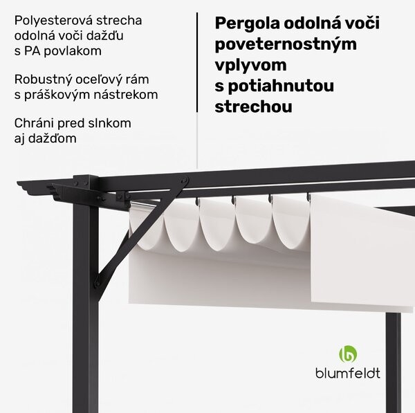 Blumfeldt Pantheon Robust, pergola, 3 x 3 m, práškovo lakovaná oceľ, odolná voči poveternostným vplyvom