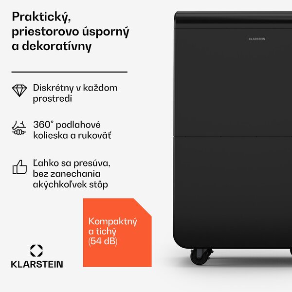 Klarstein DryFy Connect 70 odvlhčovač vzduchu, 70 l / deň, do 140 m², WiFi, ovládanie pomocou aplikácie, 8 L nádrž na vodu