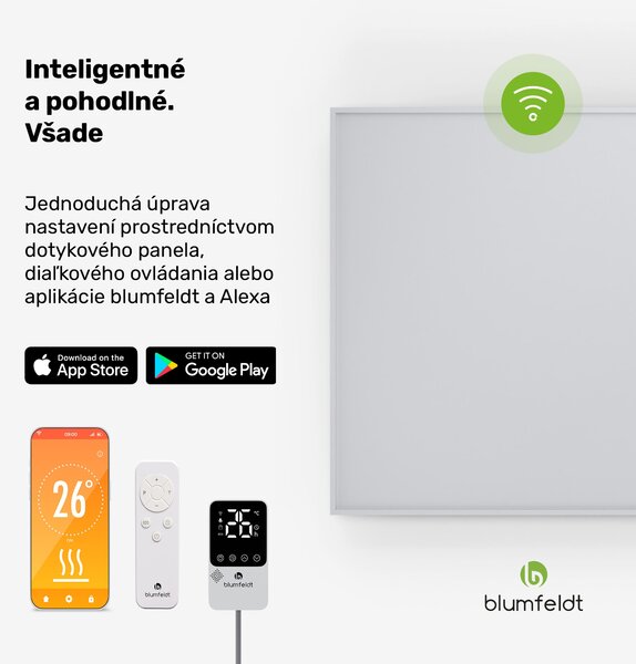 Blumfeldt RadiantSmart IR Heater, Infračervený ohrievač, Externý termostat, 600 W, Energeticky účinný