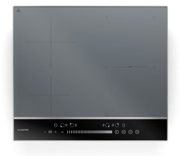 Klarstein DualTone Hybrid indukčná varná doska, Flex Zone, LED displej, Ovládanie posuvníkmi, 7200 W