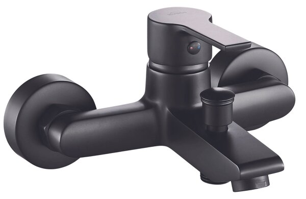 Invena Bralos, nástenná vaňová batéria, čierna matná, INV-BW-07-004-A