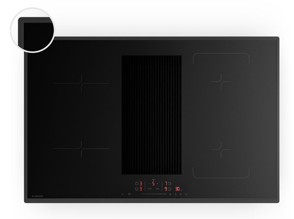 Klarstein Velaire hybridná indukčná varná doska s integrovaným digestorom Elegantná, minimalistická, výkonná 8400 W 80 cm