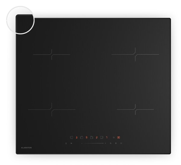 Klarstein Velaire indukčná varná doska, elegantná, minimalistická, výkonná, 4 varné zóny, 7000 W, 60 cm