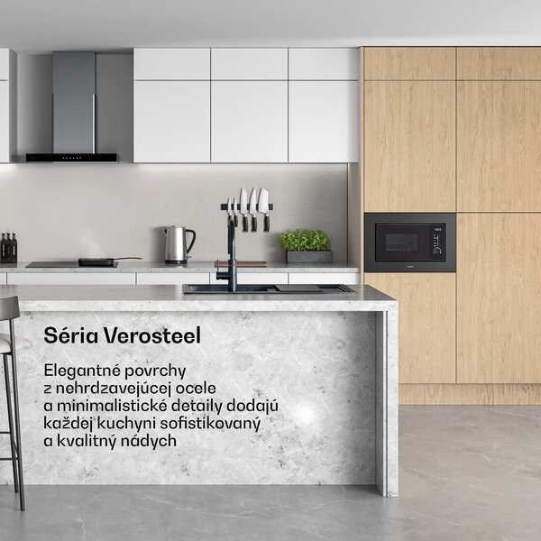 Klarstein Verosteel vstavaná mikrovlnná rúra s grilom | 800 W gril | 700 W mikrovlnka | 60 cm