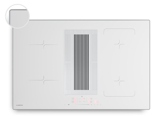 Klarstein Velaire indukčná varná doska s odsávačom pár | 4 varné zóny | 8400 W | 80 cm