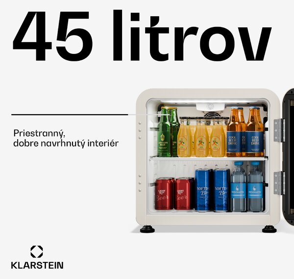 Klarstein Audrey Evo chladič nápojov | 39 x 38 cm | LED vnútorné osvetlenie | 75 W | 42 dB