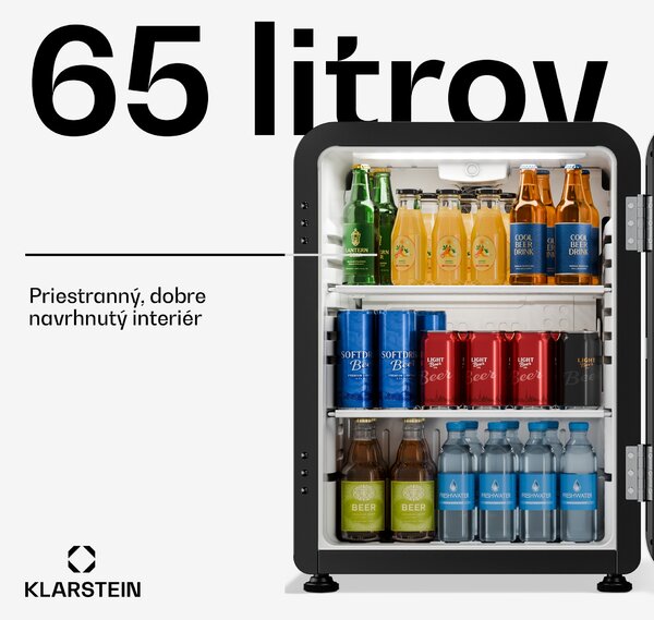 Klarstein Audrey Evo chladič nápojov | 64 x 47,5 cm | LED vnútorné osvetlenie | 85 W | 42 dB