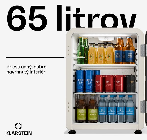 Klarstein Audrey Evo chladič nápojov | 64 x 47,5 cm | LED vnútorné osvetlenie | 85 W | 42 dB